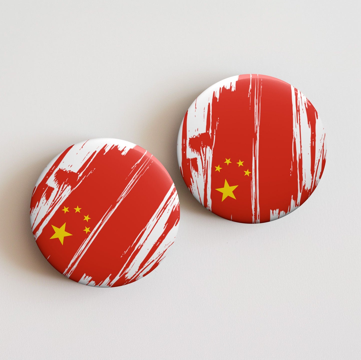 China Flag Pin Button - Custom Pinback, Patriotic Campaign Buttons, Personalized Birthday Pins, Collectible Badge, Metal Pin