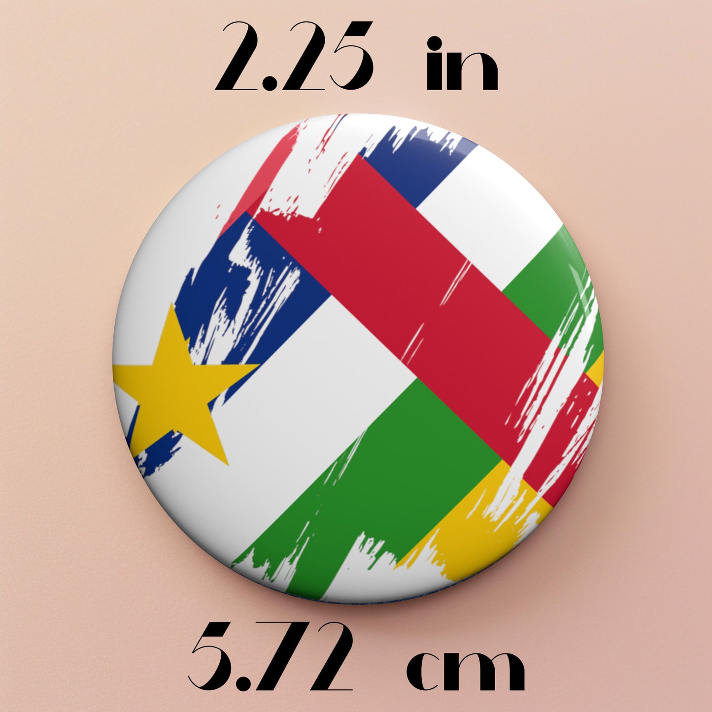 Central African Republic Flag Pin Button-Custom Pinback, Patriotic Campaign Buttons, Personalized Birthday Pins,Collectible Badge, Metal Pin