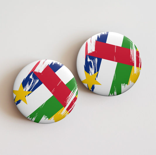 Central African Republic Flag Pin Button-Custom Pinback, Patriotic Campaign Buttons, Personalized Birthday Pins,Collectible Badge, Metal Pin