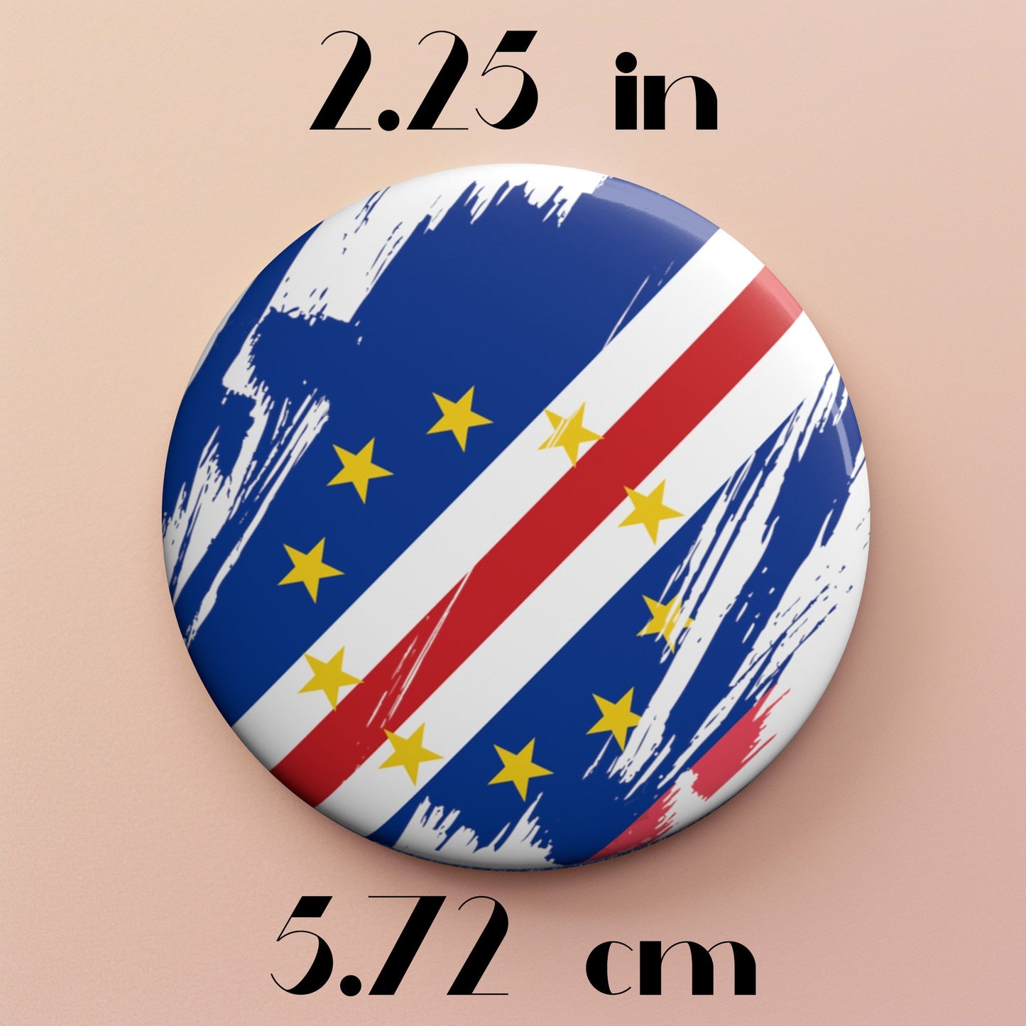 Cabo Verde Flag Pin Button - Custom Pinback, Patriotic Campaign Buttons, Personalized Birthday Pins, Collectible Badge, Metal Pin