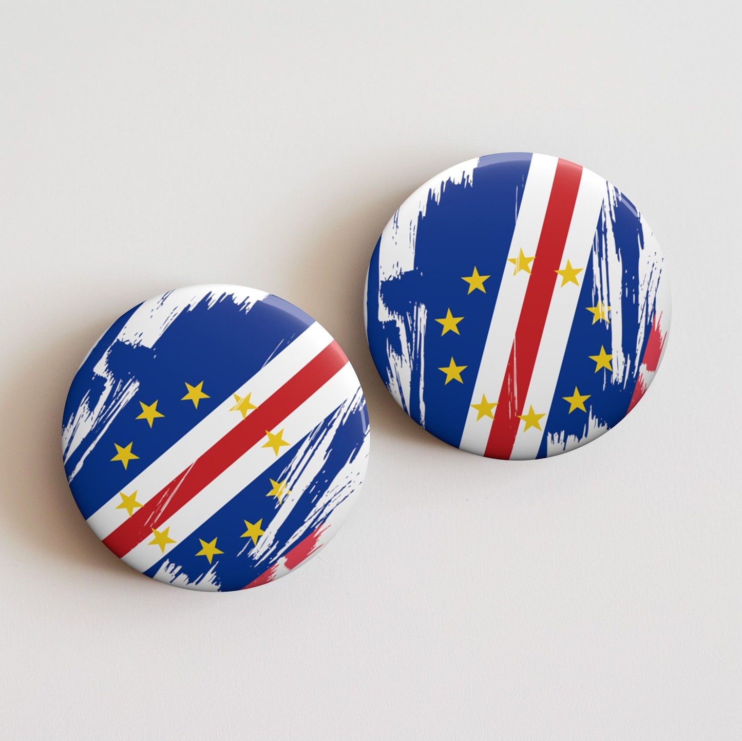 Cabo Verde Flag Pin Button - Custom Pinback, Patriotic Campaign Buttons, Personalized Birthday Pins, Collectible Badge, Metal Pin