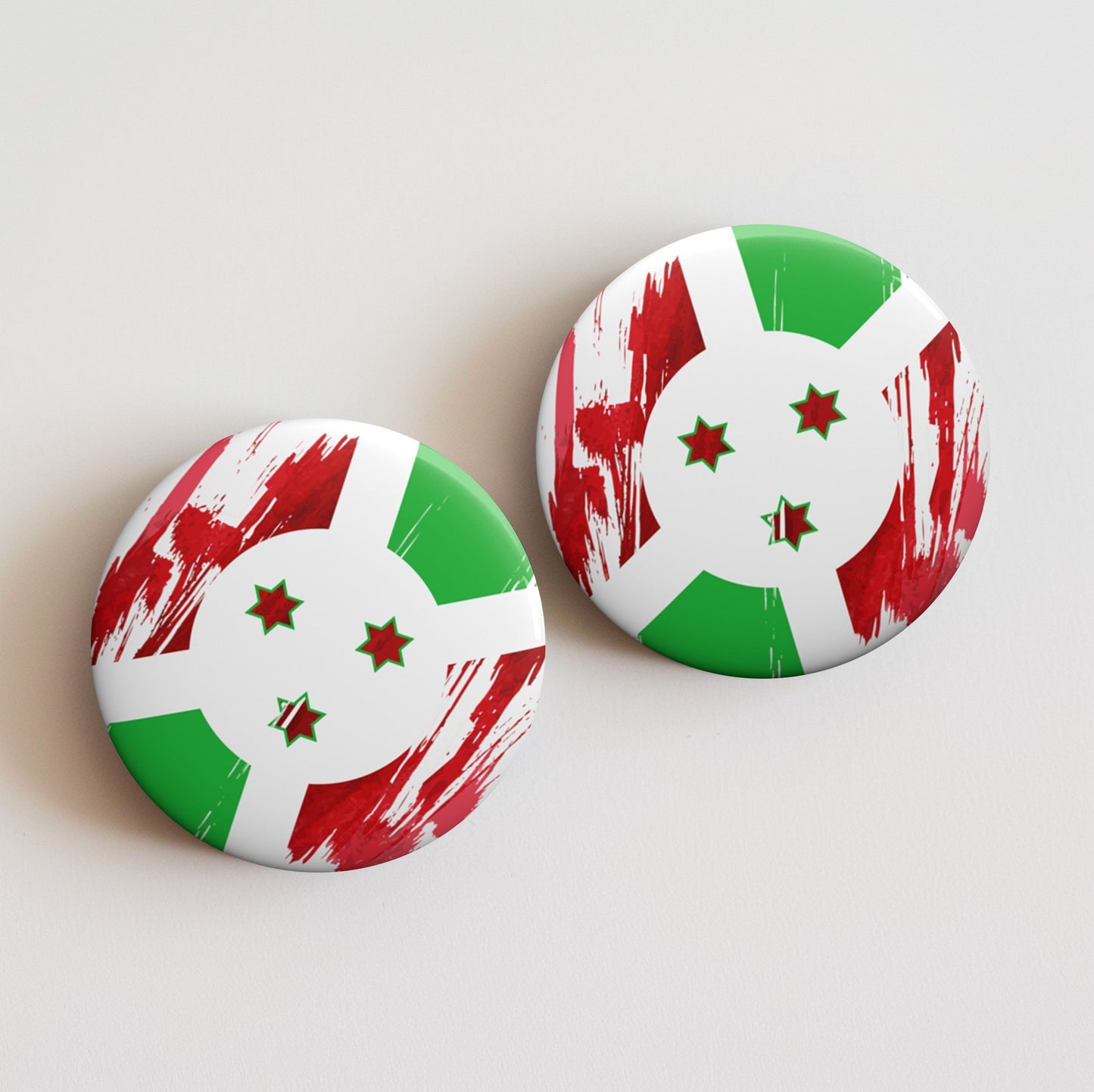 Burundi Flag Pin Button - Custom Pinback, Patriotic Campaign Buttons, Personalized Birthday Pins, Collectible Badge, Metal Pin