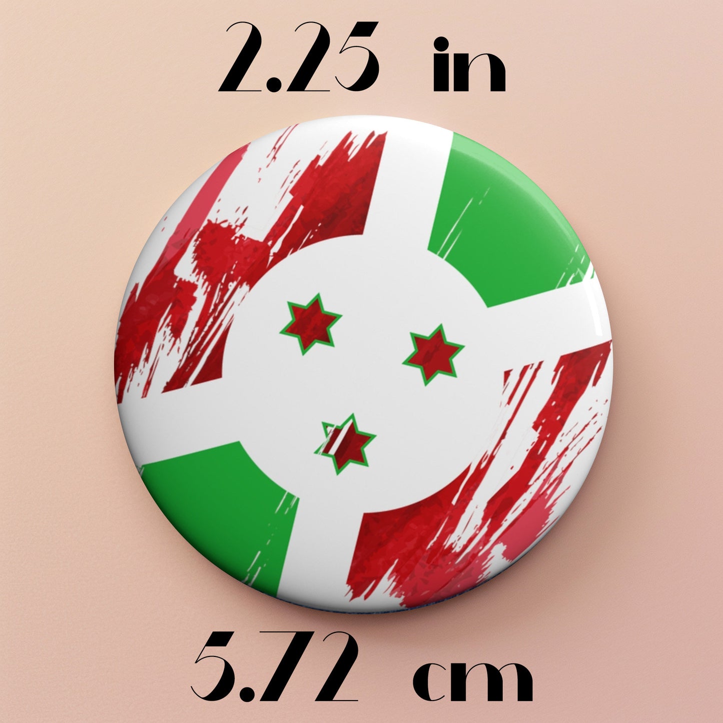 Burundi Flag Pin Button - Custom Pinback, Patriotic Campaign Buttons, Personalized Birthday Pins, Collectible Badge, Metal Pin