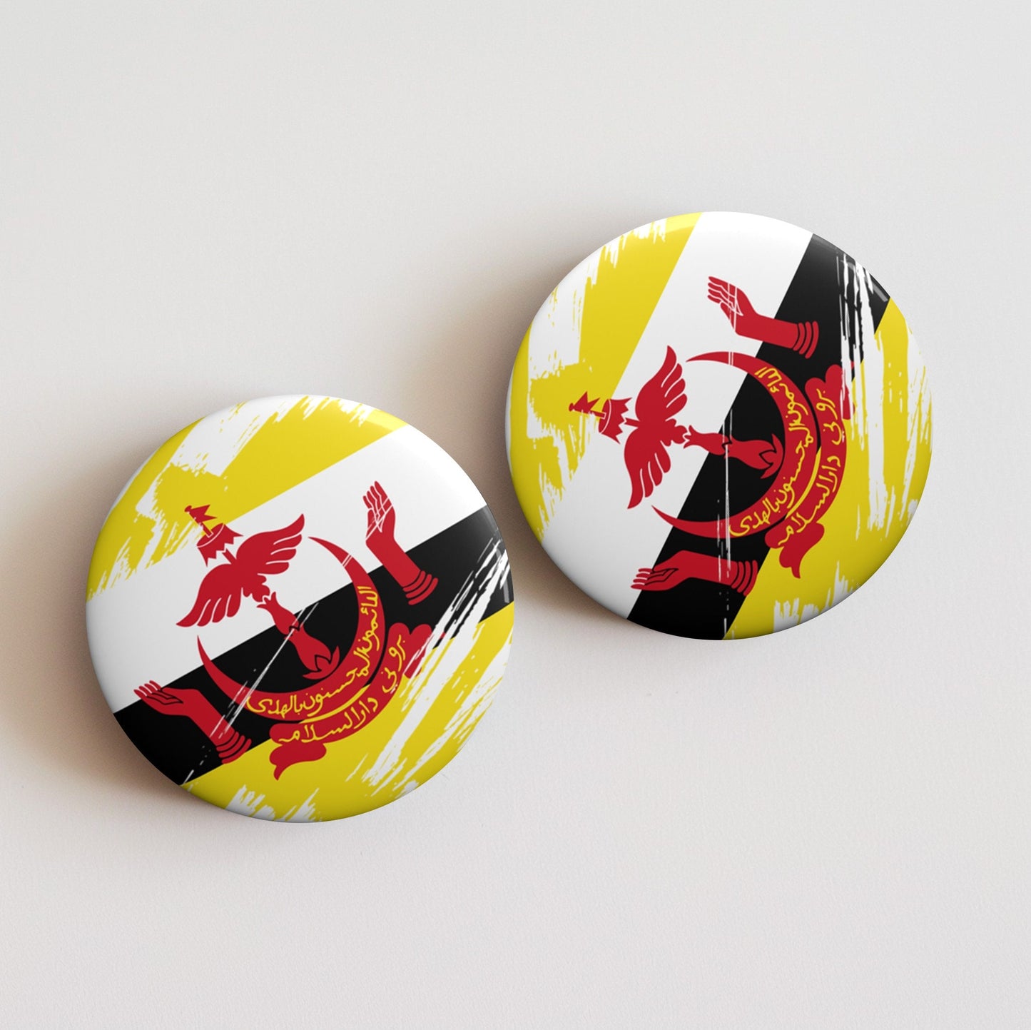 Brunei Flag Pin Button - Custom Pinback, Patriotic Campaign Buttons, Personalized Birthday Pins, Collectible Badge, Metal Pin