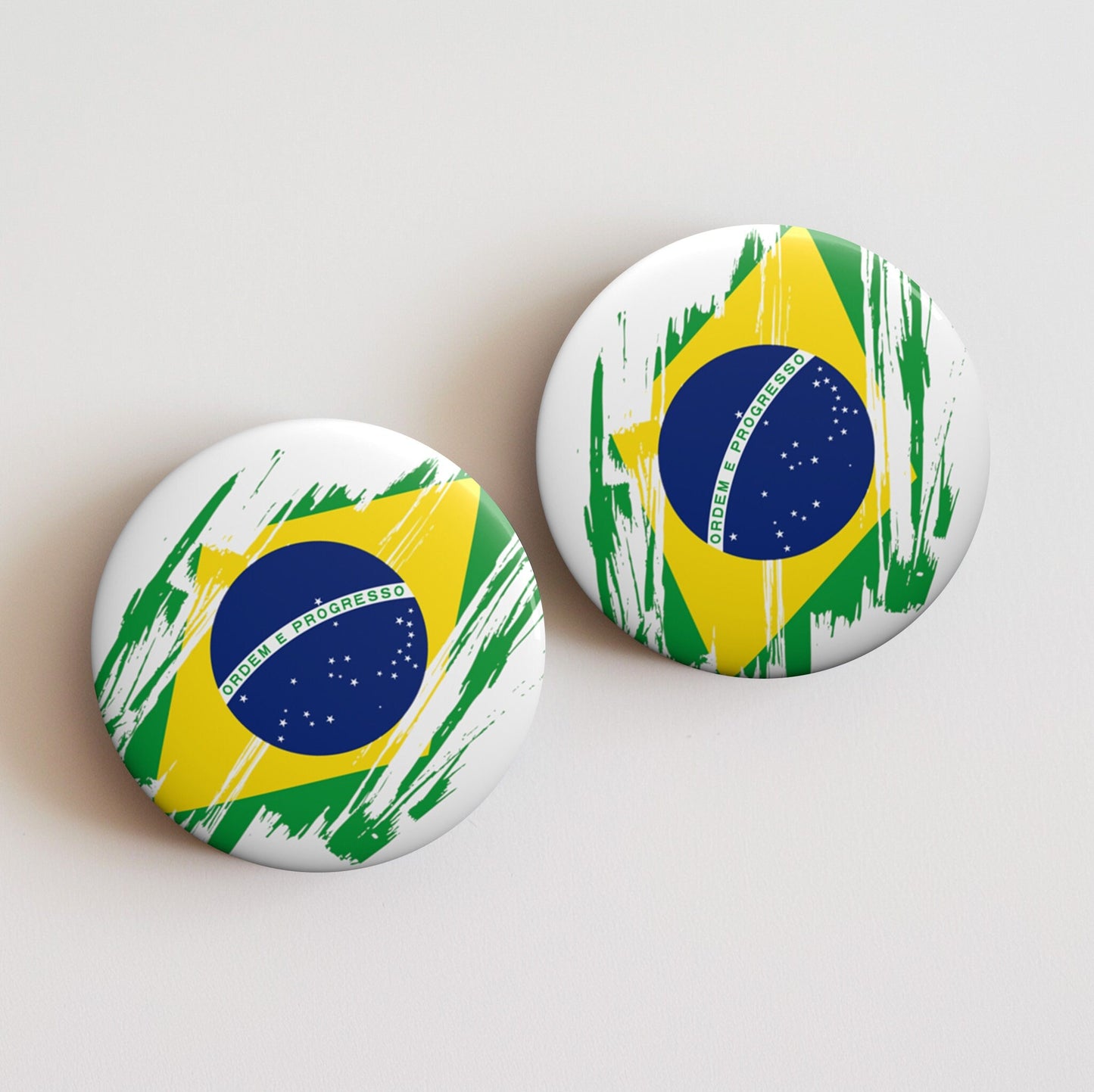 Brazil Flag Pin Button - Custom Pinback, Patriotic Campaign Buttons, Personalized Birthday Pins, Collectible Badge, Metal Pin