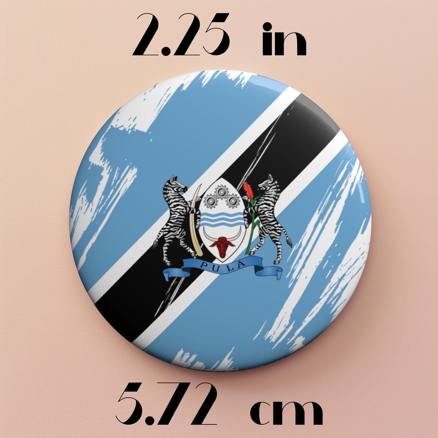 Botswana Flag Pin Button - Custom Pinback, Patriotic Campaign Buttons, Personalized Birthday Pins, Collectible Badge, Metal Pin