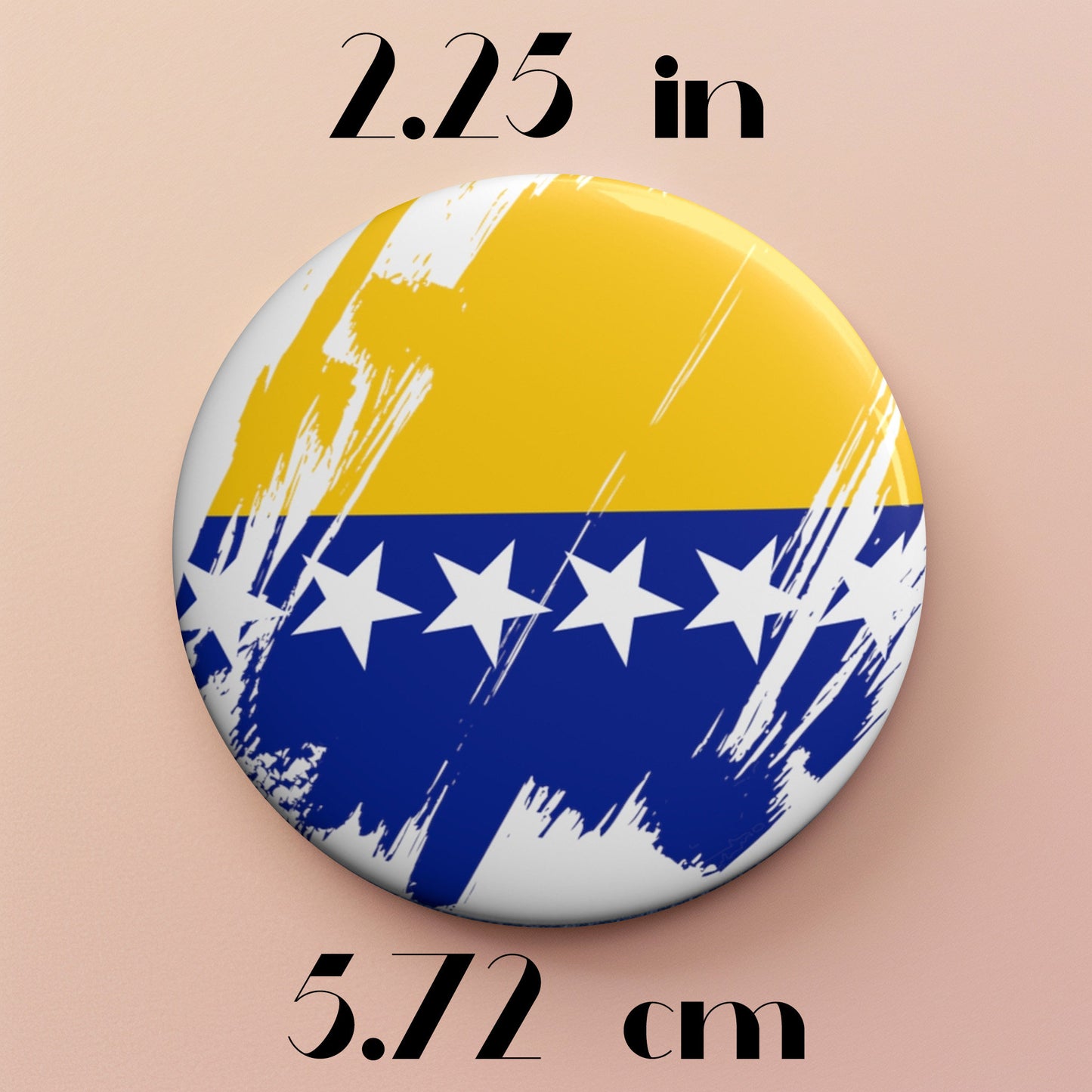 Bosnia and Herzegovina Flag Pin Button-Custom Pinback, Patriotic Campaign Buttons, Personalized Birthday Pins, Metal Pin