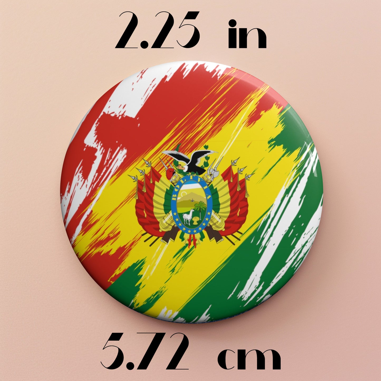 Bolivia Flag Pin Button - Custom Pinback, Patriotic Campaign Buttons, Personalized Birthday Pins, Collectible Badge, Metal Pin