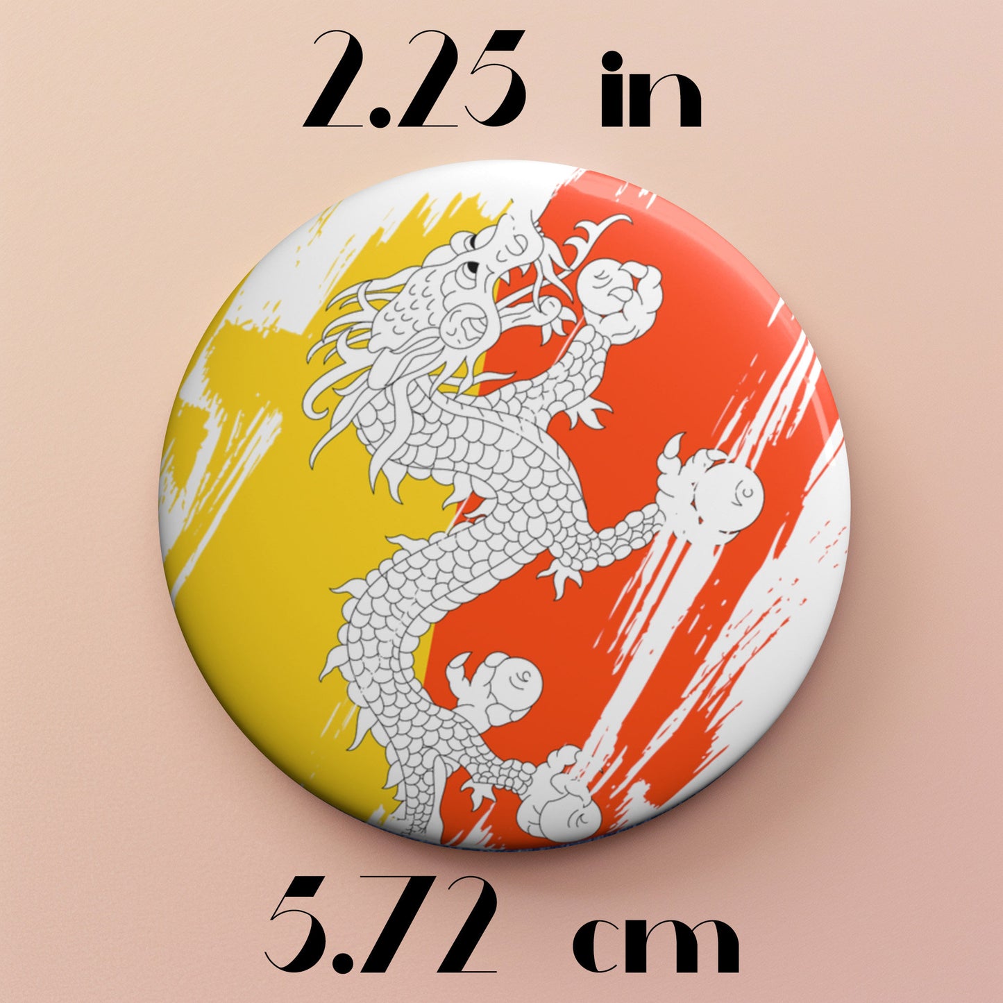 Bhutan Flag Pin Button - Custom Pinback, Patriotic Campaign Buttons, Personalized Birthday Pins, Collectible Badge, Metal Pin