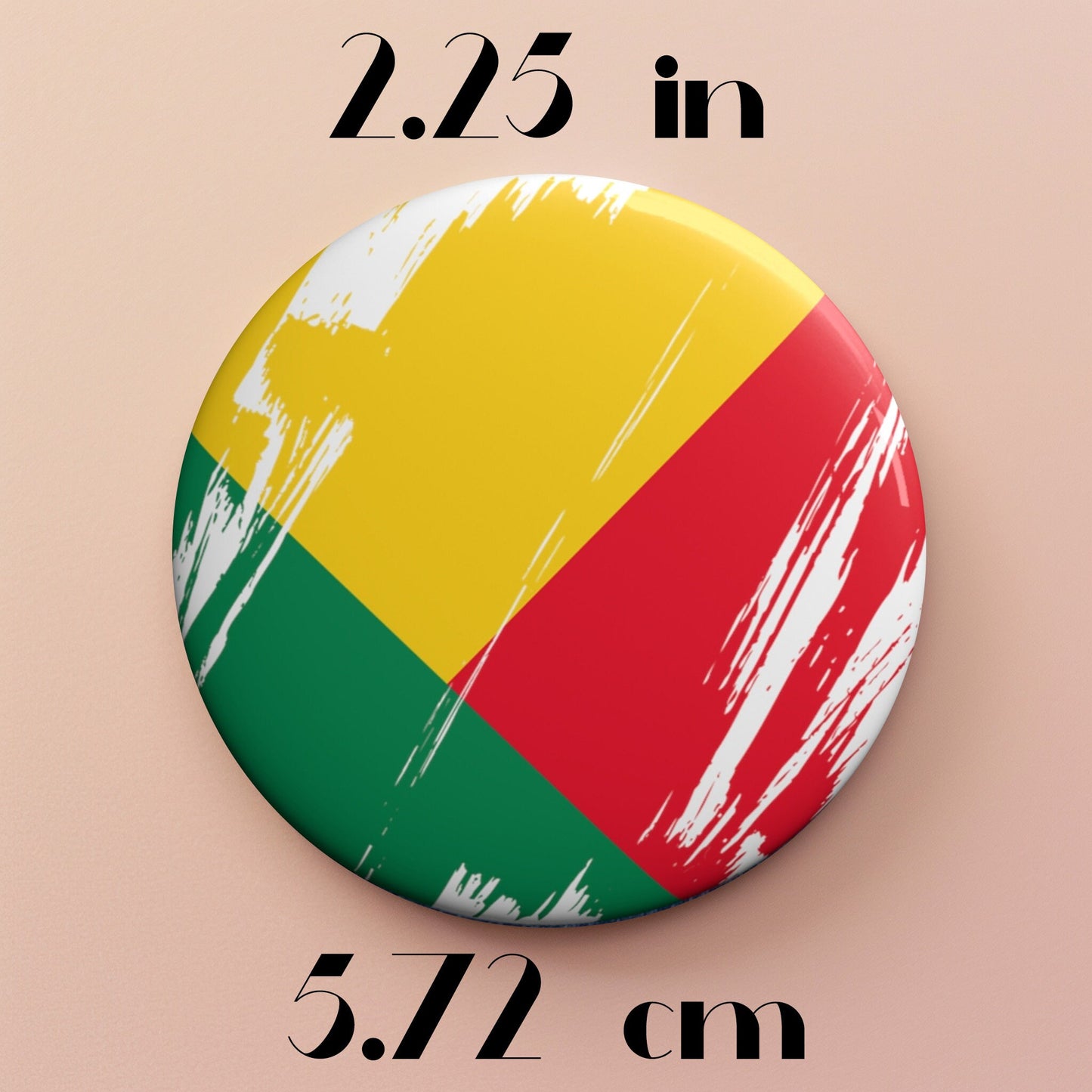 Benin Flag Pin Button - Custom Pinback, Patriotic Campaign Buttons, Personalized Birthday Pins, Collectible Badge, Metal Pin