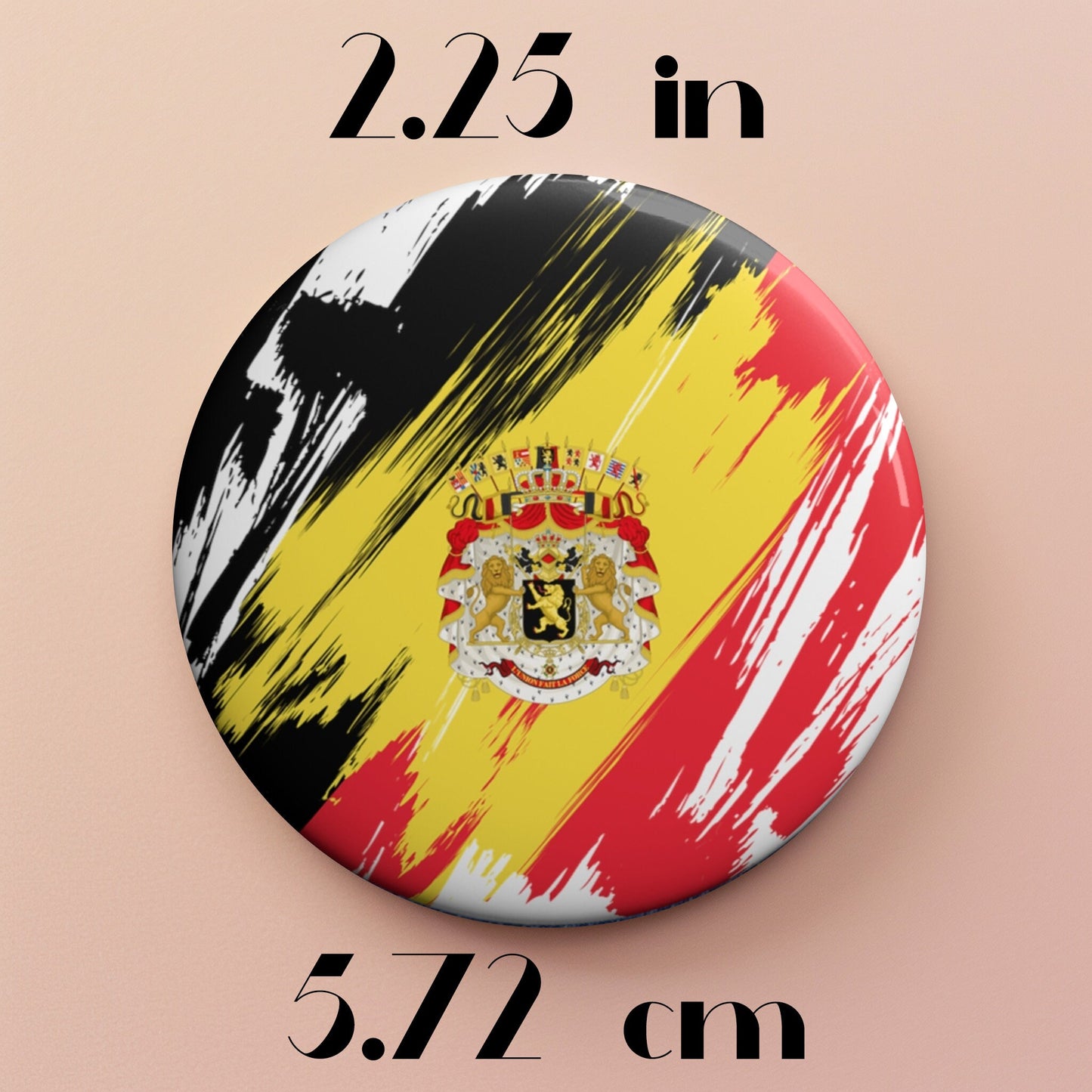 Belgium Flag Pin Button - Custom Pinback, Patriotic Campaign Buttons, Personalized Birthday Pins, Collectible Badge, Metal Pin