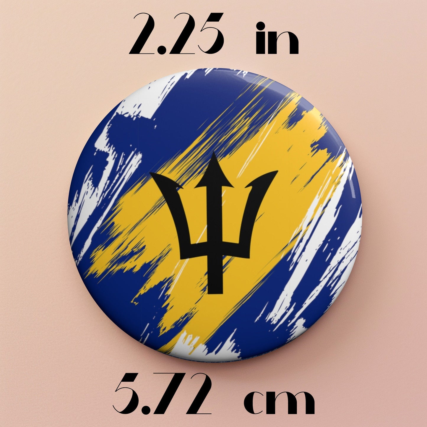 Barbados Flag Pin Button - Custom Pinback, Patriotic Campaign Buttons, Personalized Birthday Pins, Collectible Badge, Metal Pin