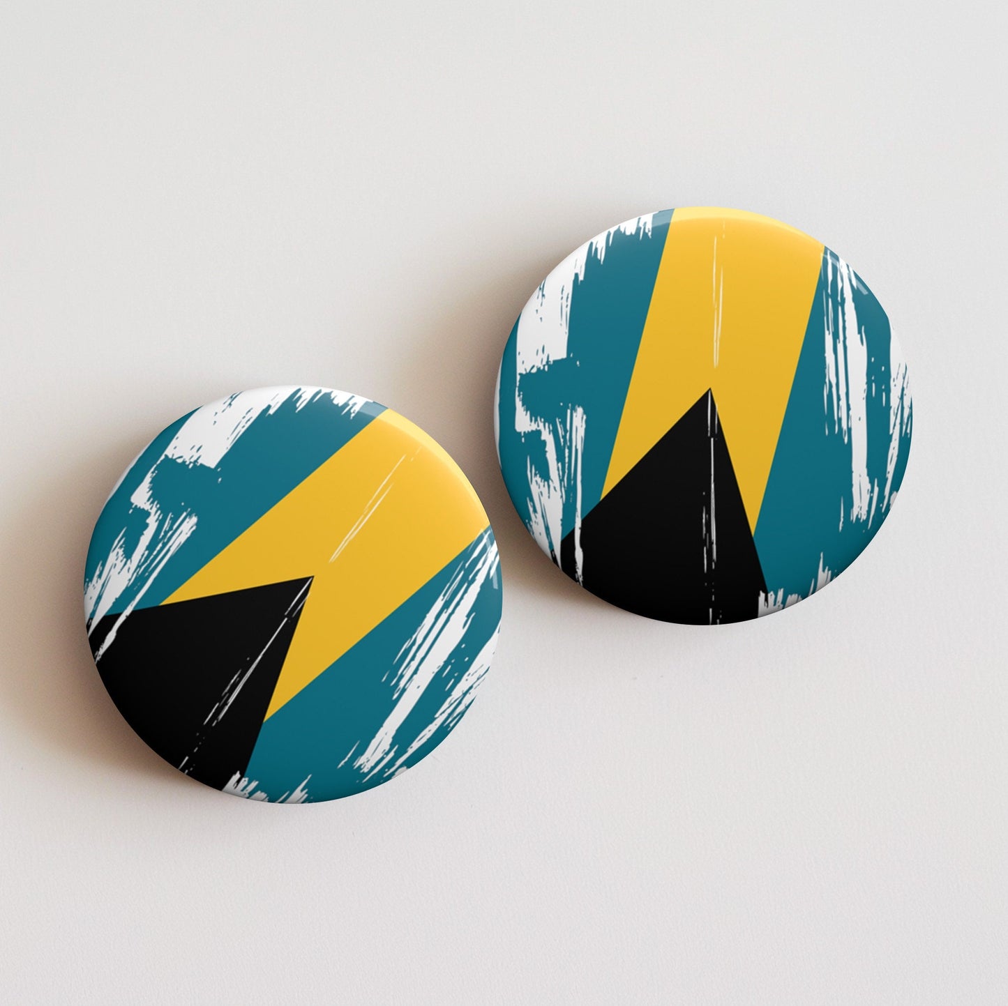 Bahamas Flag Pin Button - Custom Pinback, Patriotic Campaign Buttons, Personalized Birthday Pins, Collectible Badge, Metal Pin