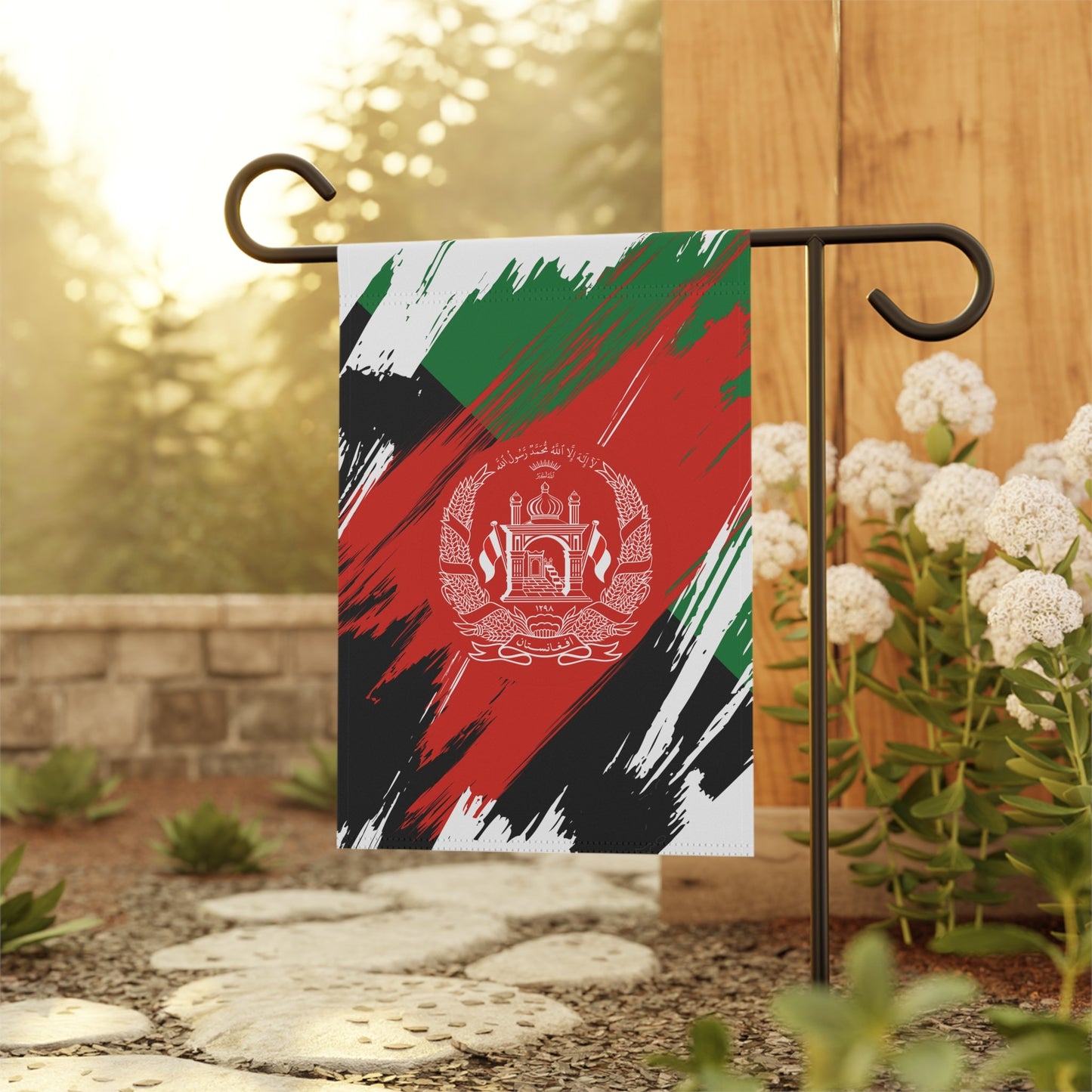 Afghanistan Garden Flag - Garden & House Banner | Size - 12" x 18" | Double Sided Custom Country Design Print