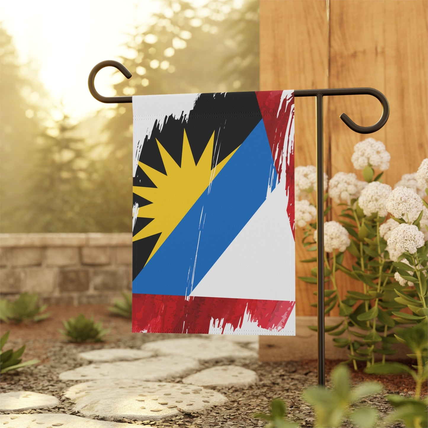 Antigua and Barbuda Garden Flag - Garden & House Banner | Size - 12" x 18" | Double Sided Custom Country Design Print