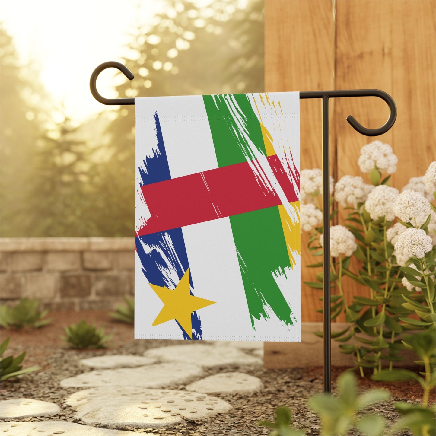 Central African Republic Garden Flag - Garden & House Banner | Size - 12" x 18" | Double Sided Custom Country Design Print