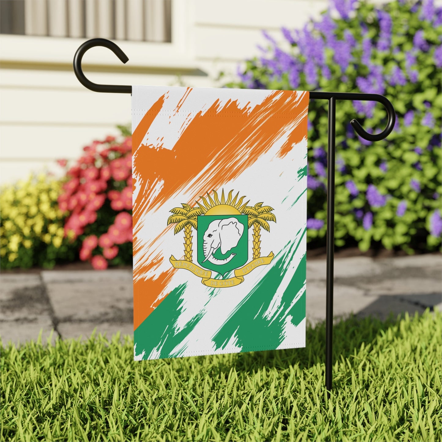 Ivory Coast Garden Flag - Garden & House Banner | Size - 12" x 18" | Double Sided Custom Country Design Print