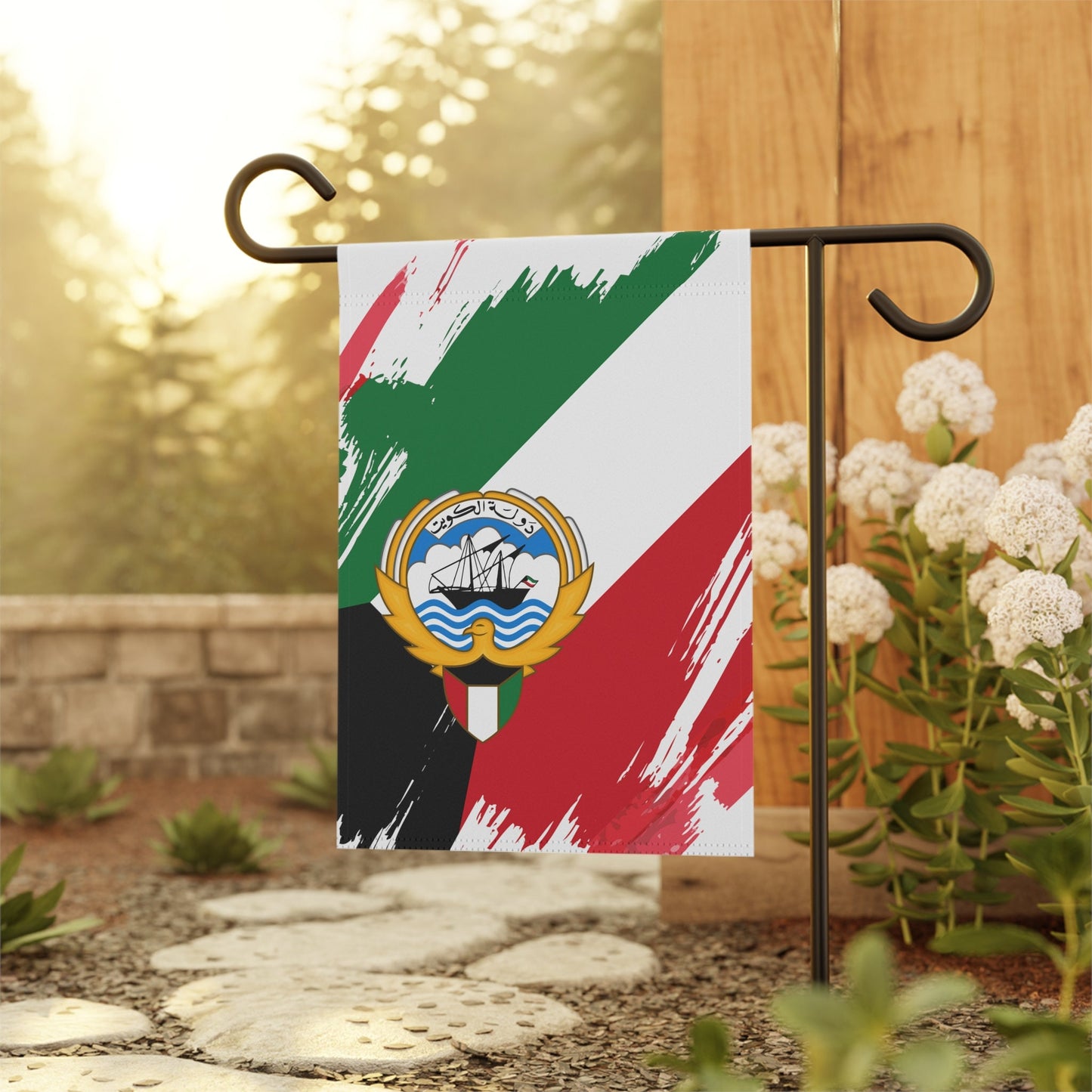 Kuwait Garden Flag - Garden & House Banner | Size - 12" x 18" | Double Sided Custom Country Design Print