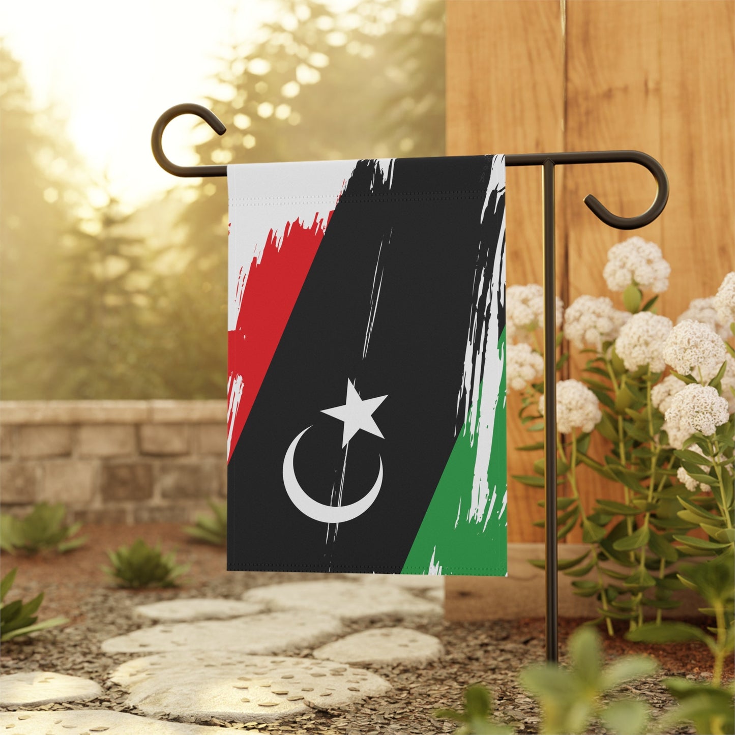 Libya Garden Flag - Garden & House Banner | Size - 12" x 18" | Double Sided Custom Country Design Print
