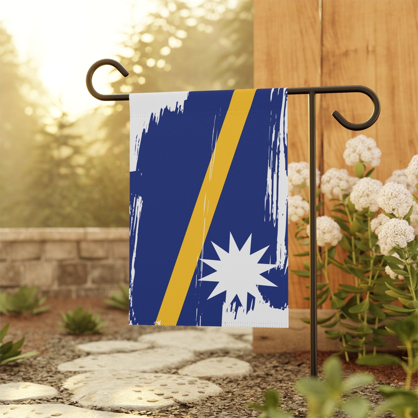 Nauru Garden Flag - Garden & House Banner | Size - 12" x 18" | Double Sided Custom Country Design Print