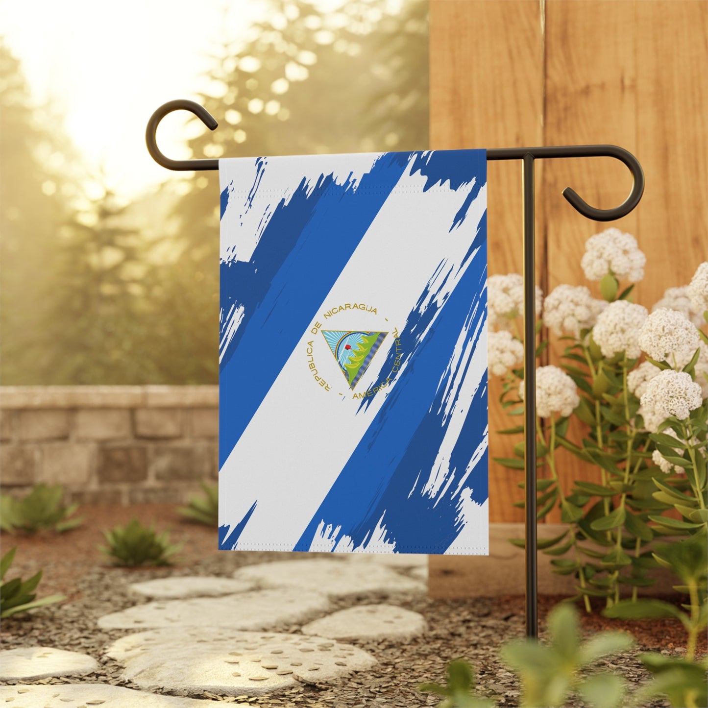 Nicaragua Garden Flag - Garden & House Banner | Size - 12" x 18" | Double Sided Custom Country Design Print