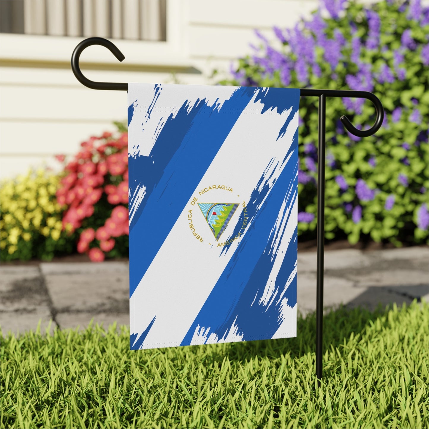 Nicaragua Garden Flag - Garden & House Banner | Size - 12" x 18" | Double Sided Custom Country Design Print