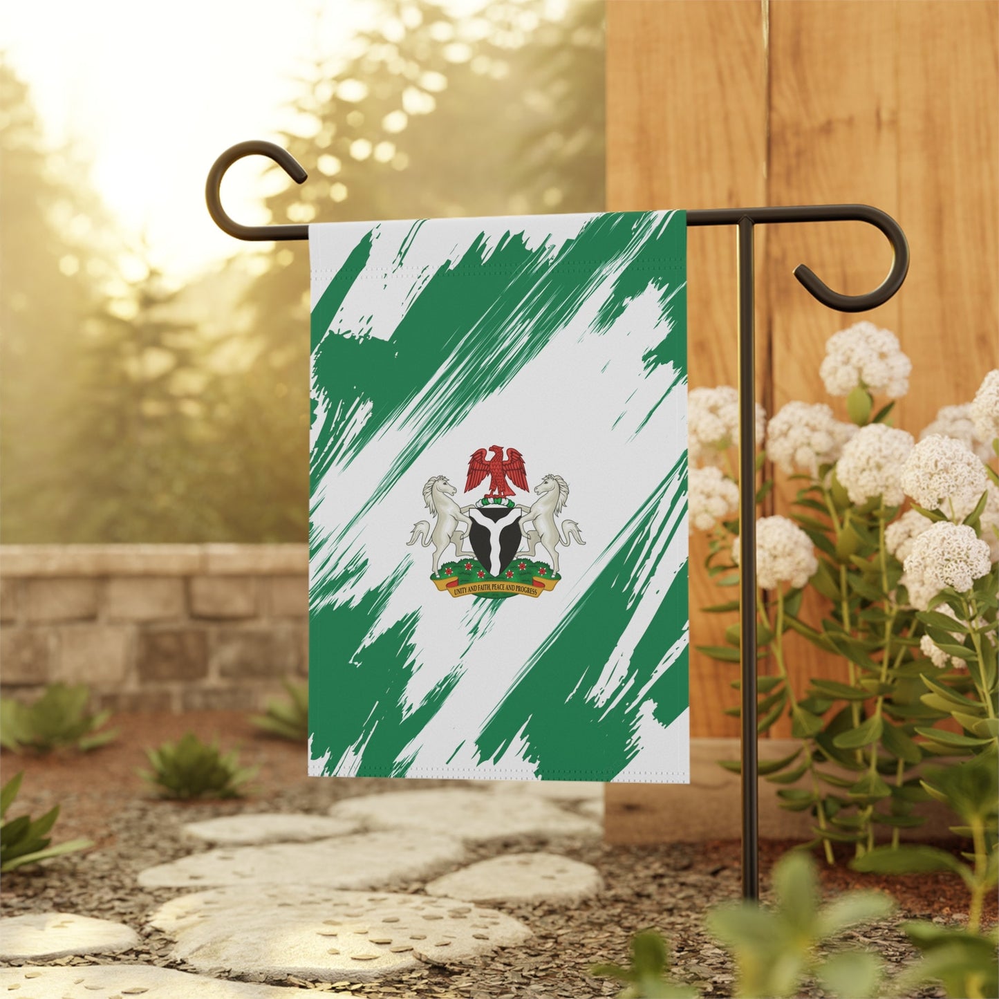 Nigeria Garden Flag - Garden & House Banner | Size - 12" x 18" | Double Sided Custom Country Design Print