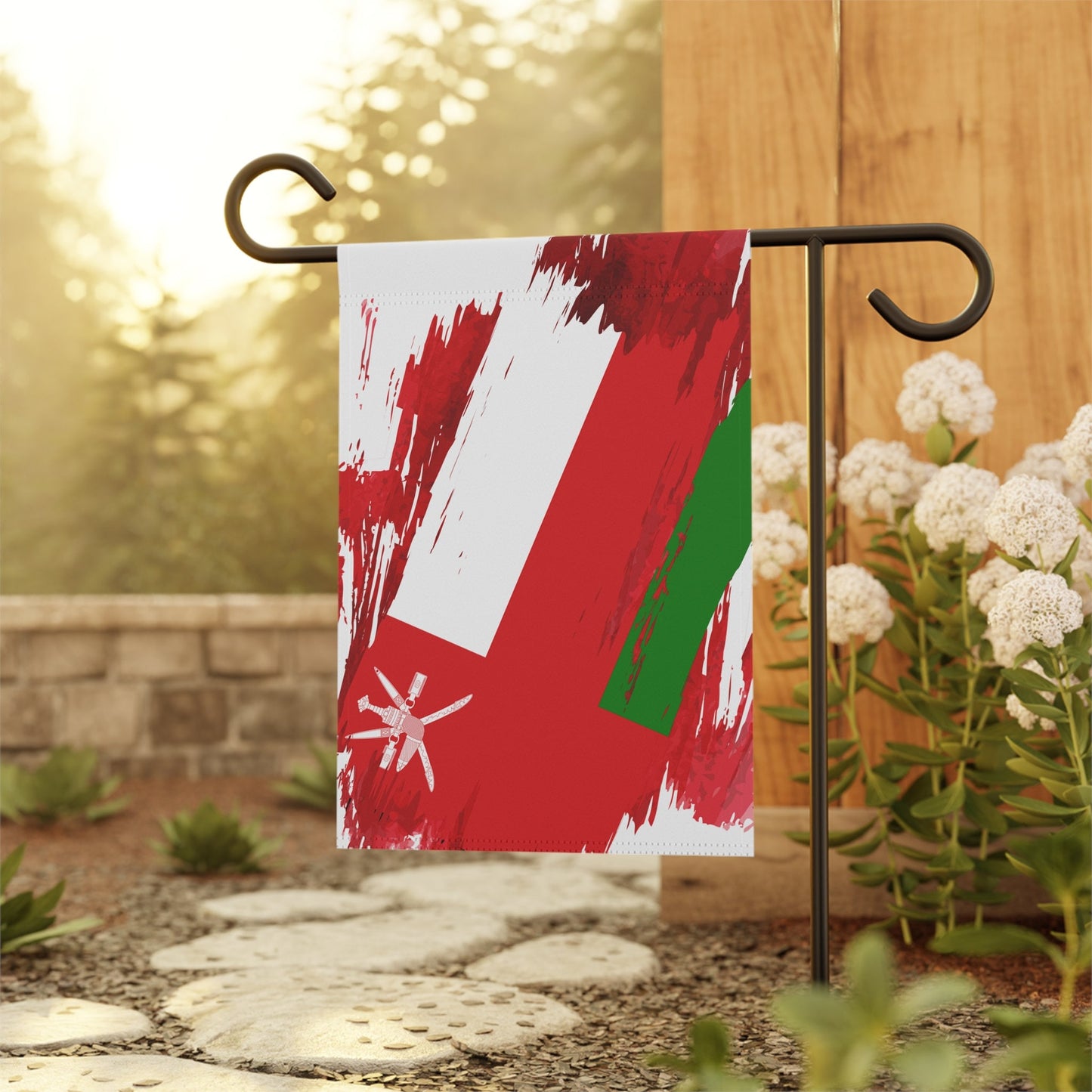 Oman Garden Flag - Garden & House Banner | Size - 12" x 18" | Double Sided Custom Country Design Print
