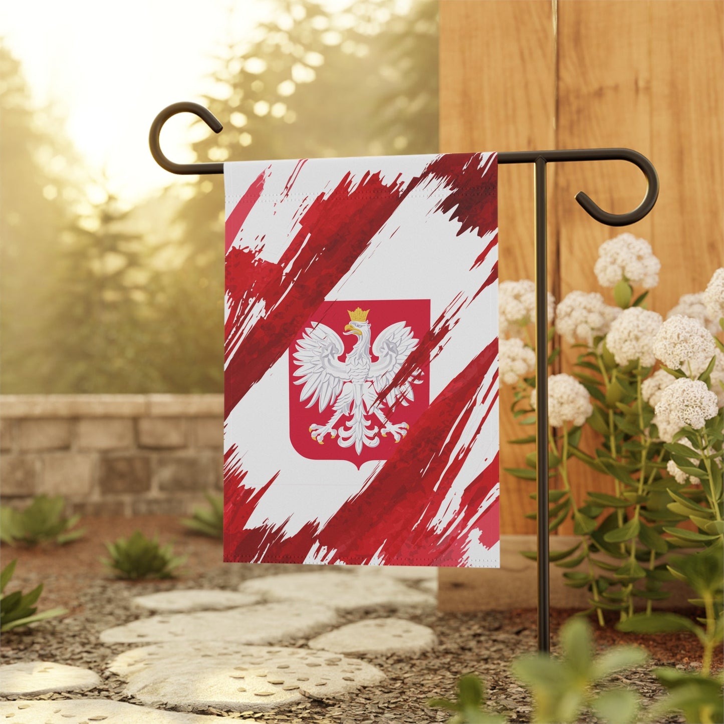 Poland Garden Flag - Garden & House Banner | Size - 12" x 18" | Double Sided Custom Country Design Print