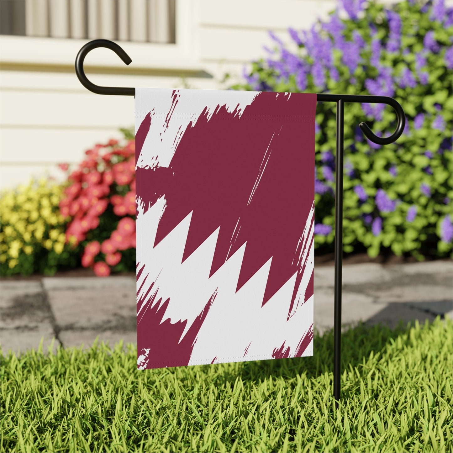 Qatar Garden Flag - Garden & House Banner | Size - 12" x 18" | Double Sided Custom Country Design Print