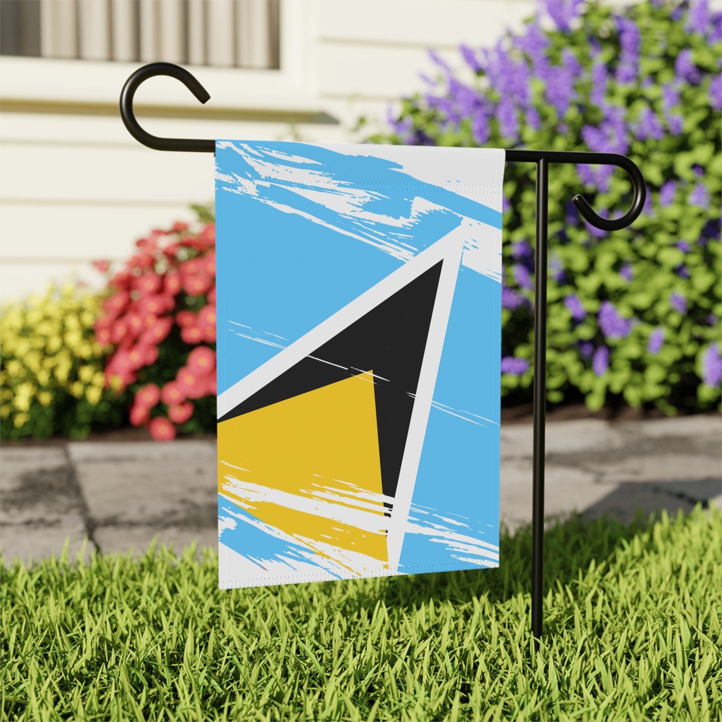 Saint Lucia Garden Flag - Garden & House Banner | Size - 12" x 18" | Double Sided Custom Country Design Print