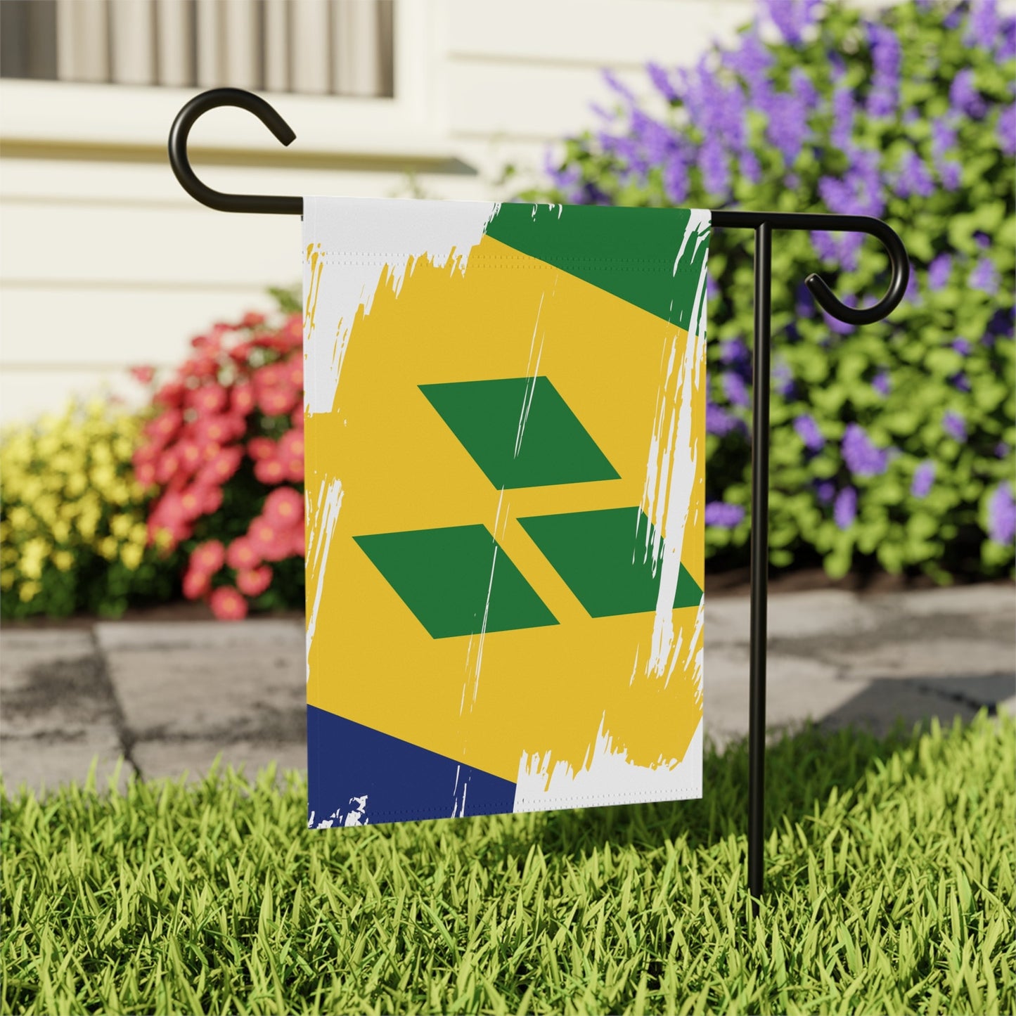 Saint Vincent and the Grenadines Garden Flag - Garden & House Banner | Size - 12" x 18" | Double Sided Custom Country Design Print