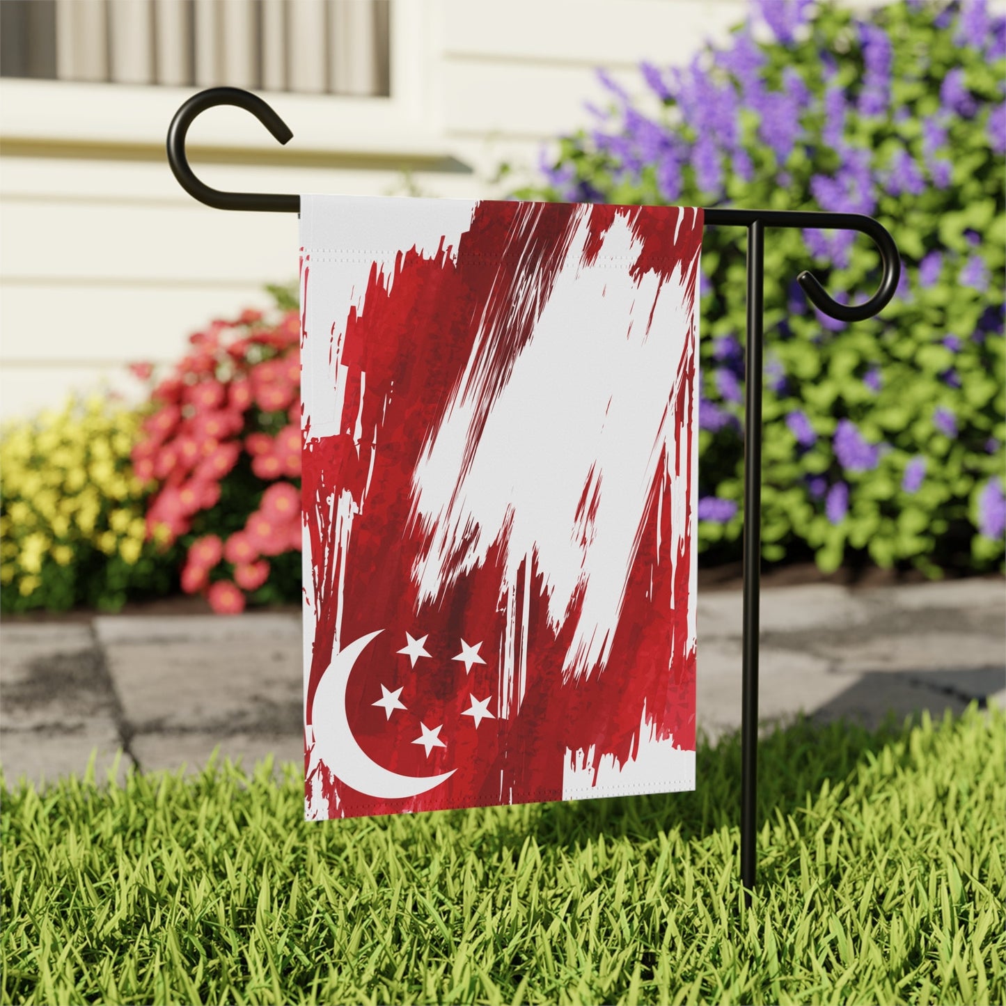 Singapore Garden Flag - Garden & House Banner | Size - 12" x 18" | Double Sided Custom Country Design Print