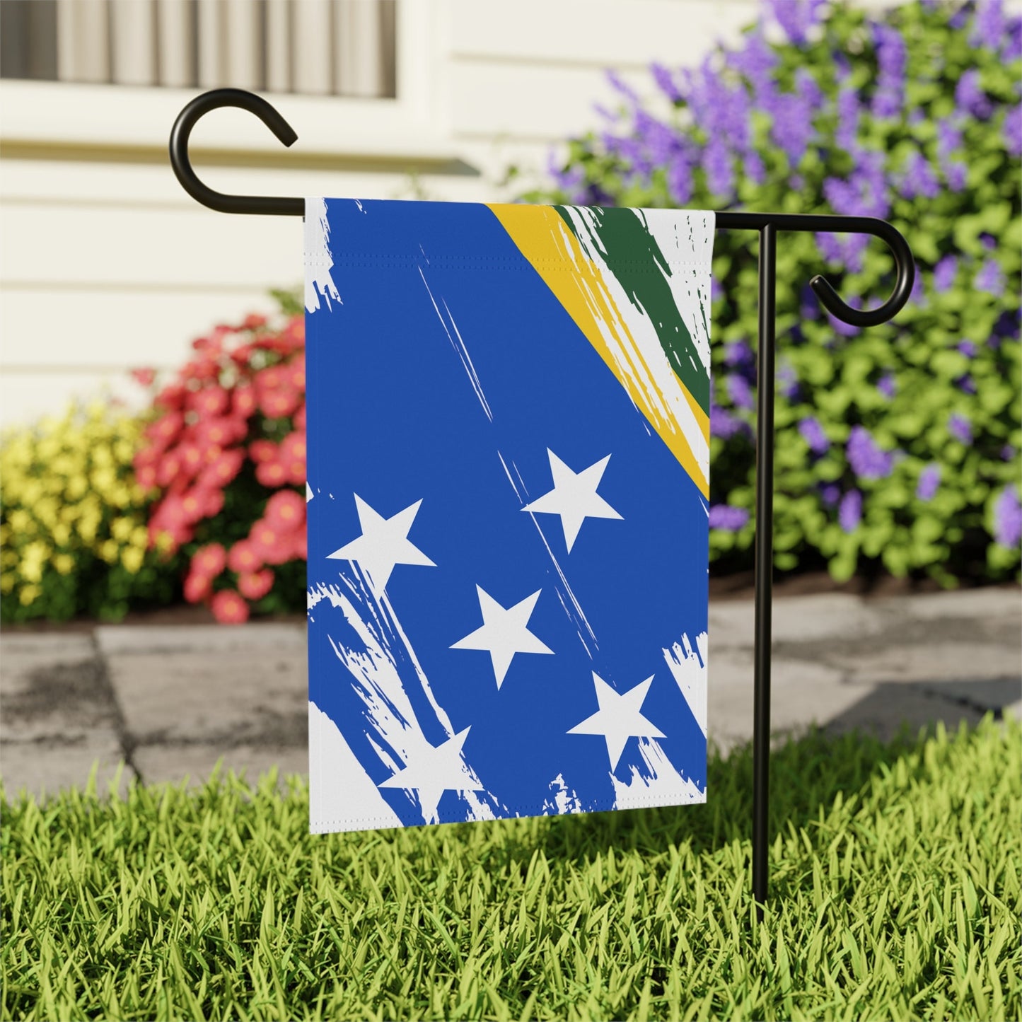 Solomon Islands Garden Flag - Garden & House Banner | Size - 12" x 18" | Double Sided Custom Country Design Print
