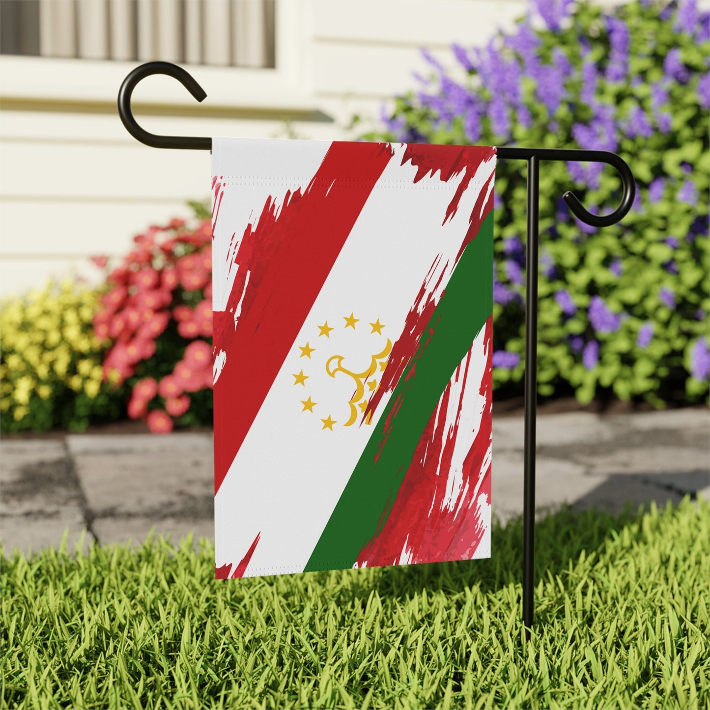 Tajikistan Garden Flag - Garden & House Banner | Size - 12" x 18" | Double Sided Custom Country Design Print