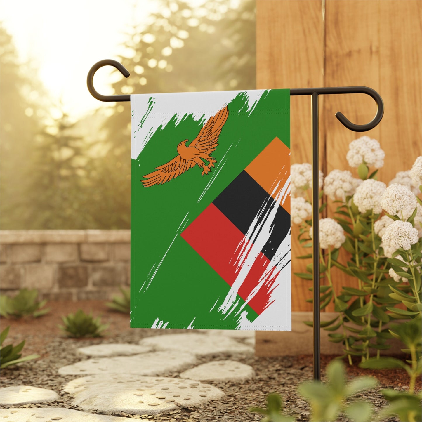 Zambia Garden Flag - Garden & House Banner | Size - 12" x 18" | Double Sided Custom Country Design Print