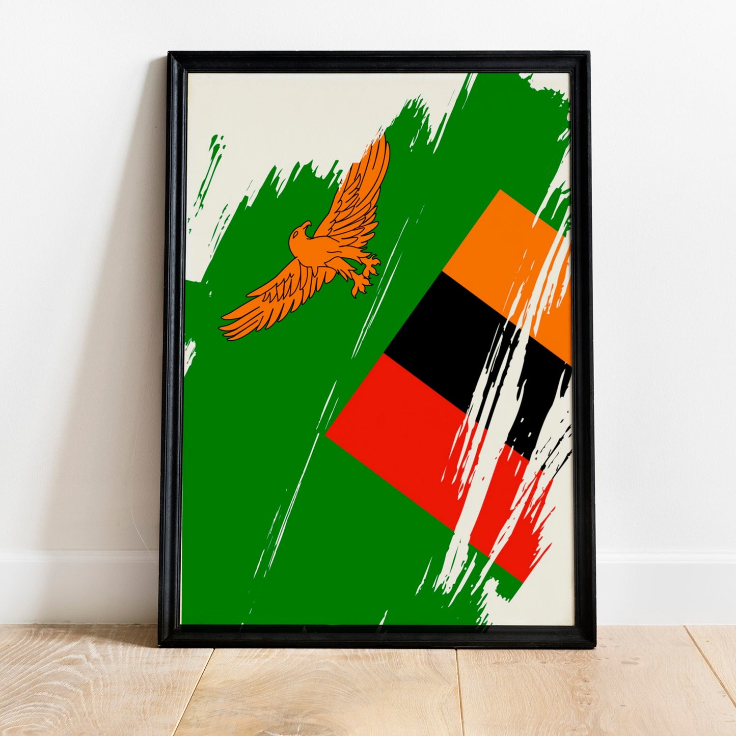 Zambia Flag Print | Zambia Poster | Zambia Wall art print | Zambia Home Decoration | Unframed