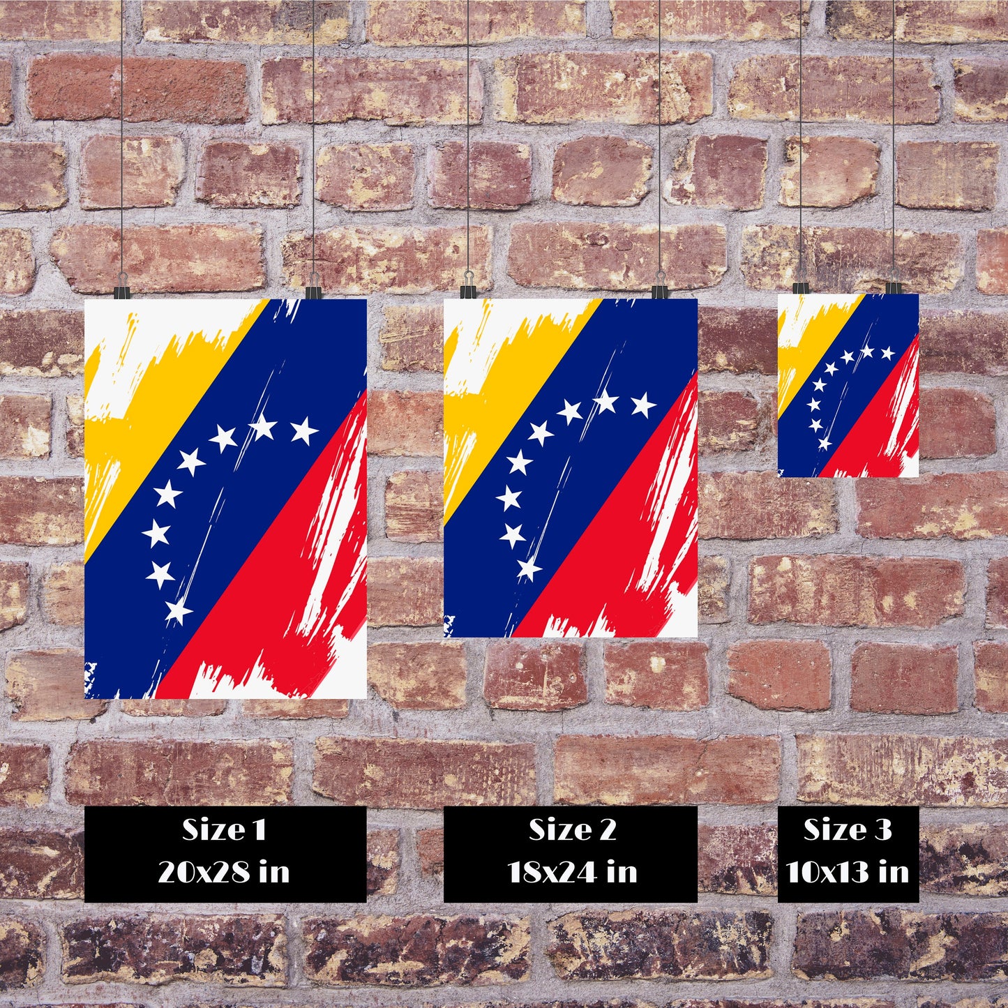 Venezuela Flag Print | Venezuela Poster | Venezuela Wall art print | Venezuela Home Decoration | Unframed