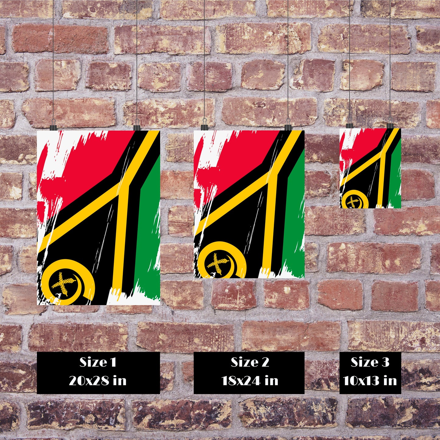 Vanuatu Flag Print | Vanuatu Poster | Vanuatu Wall art print | Vanuatu Home Decoration | Unframed