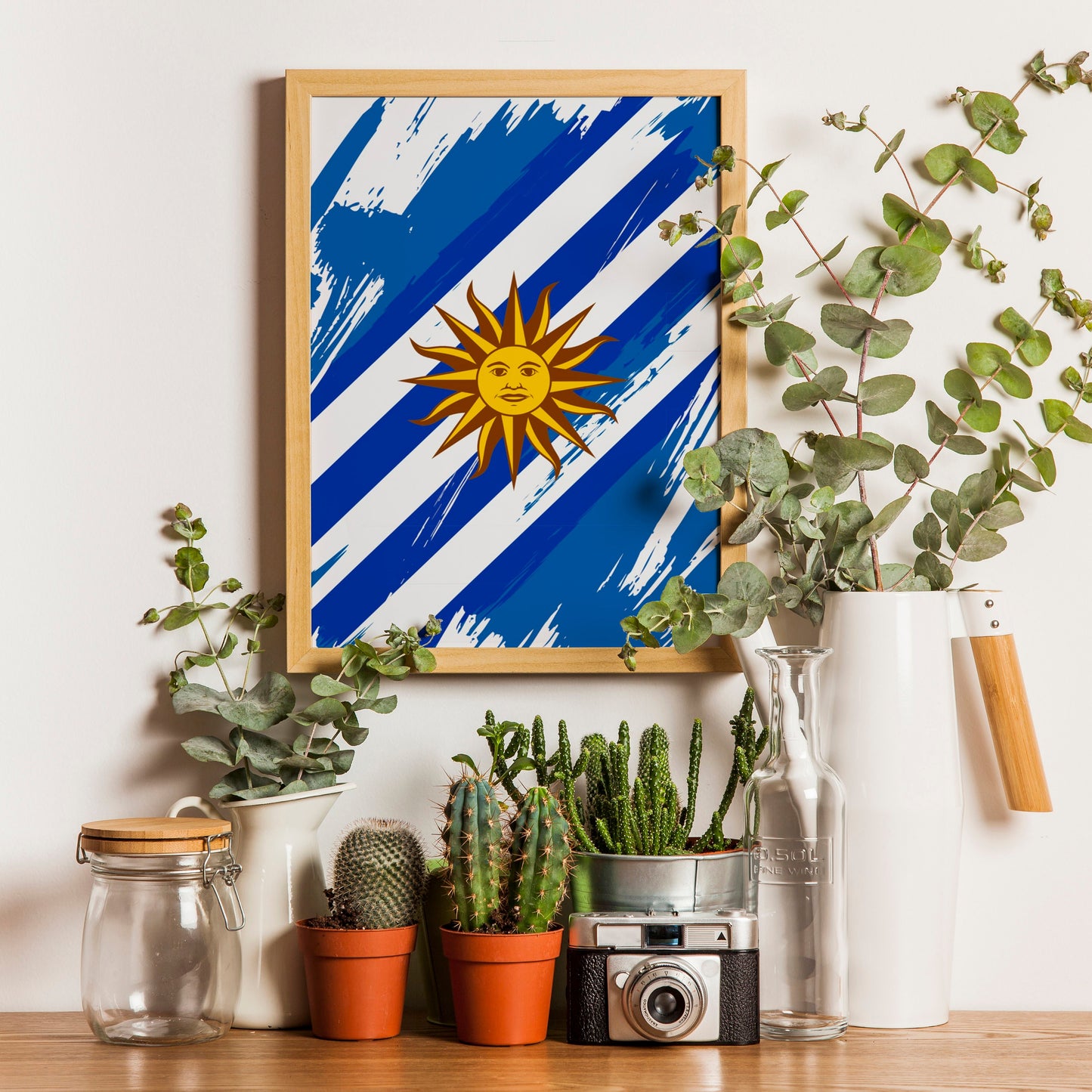 Uruguay Flag Print | Uruguay Poster | Uruguay Wall art print | Uruguay Home Decoration | Unframed