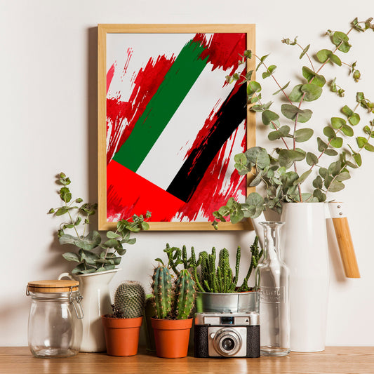 United Arab Emirates Flag Print | United Arab Emirates Poster | United Arab Emirates Wall art print | Unframed