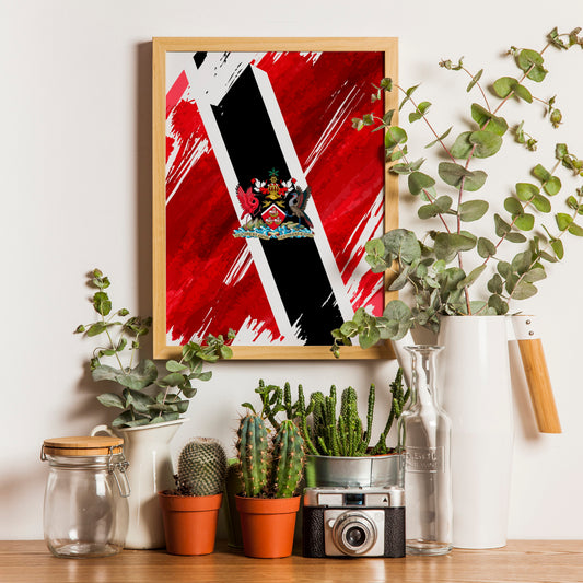 Trinidad and Tobago Flag Print | Trinidad and Tobago Poster | Trinidad and Tobago Wall art print | Unframed