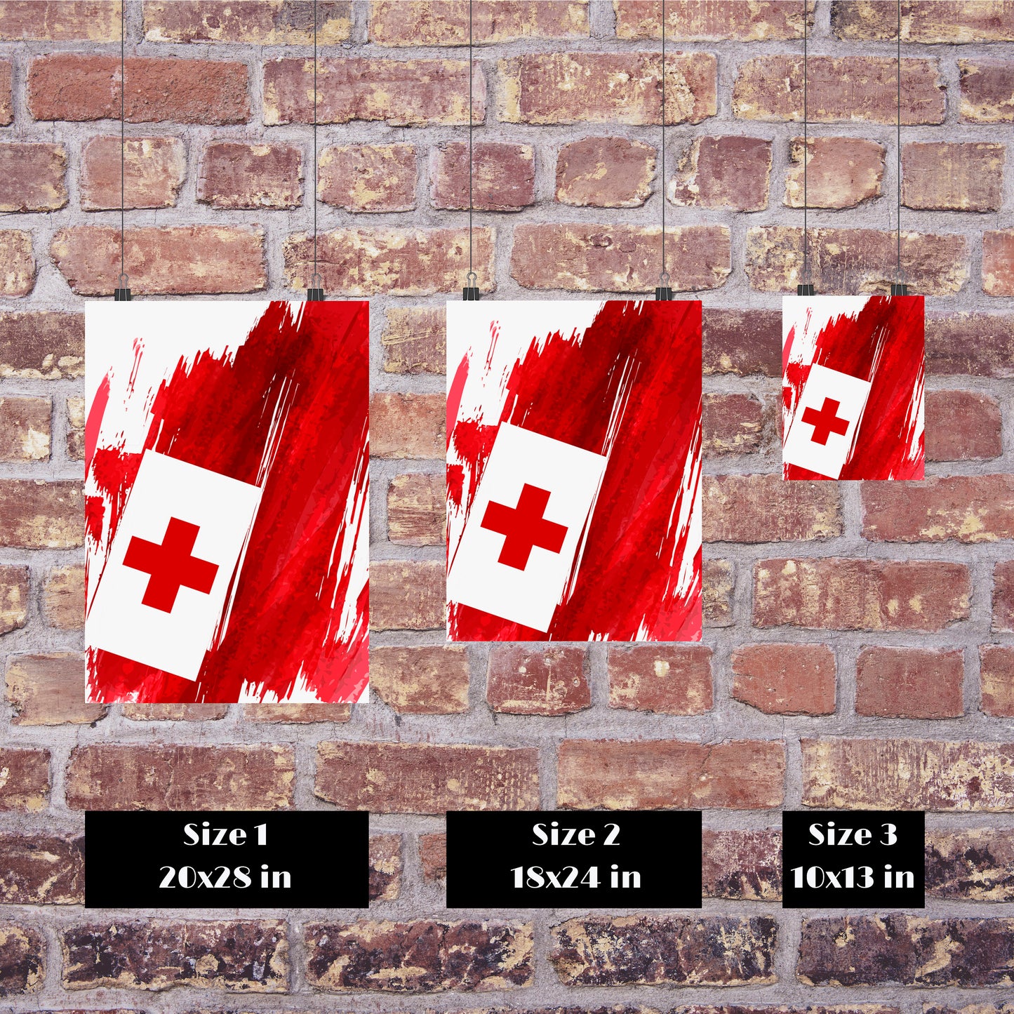 Tonga Flag Print | Tonga Poster | Tonga Wall art print | Tonga Home Decoration | Unframed