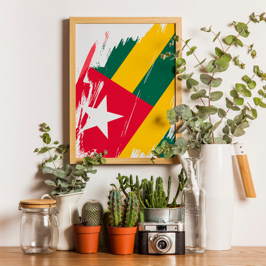 Togo Flag Print | Togo Poster | Togo Wall art print | Togo Home Decoration | Unframed