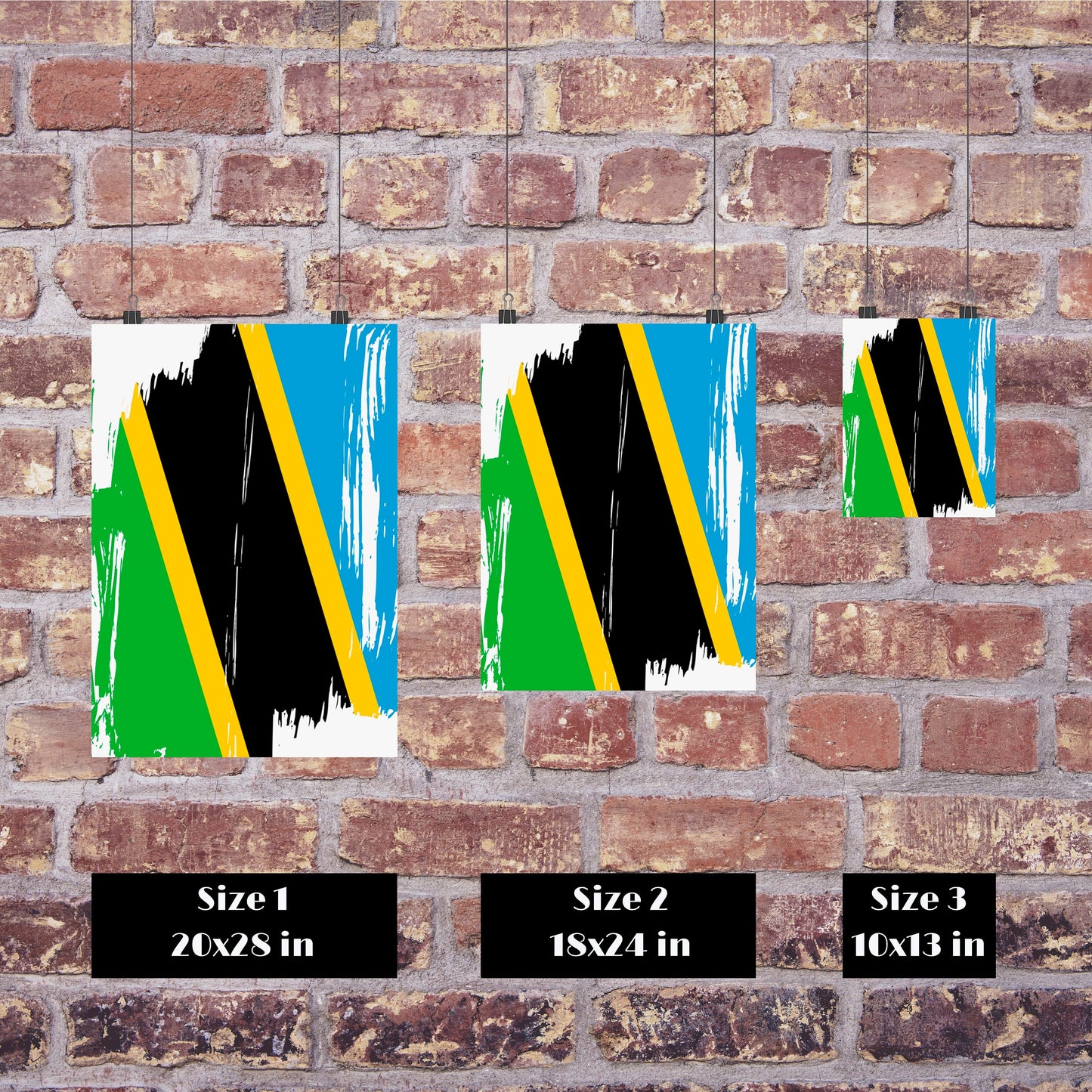 Tanzania Flag Print | Tanzania Poster | Tanzania Wall art print | Tanzania Home Decoration | Unframed