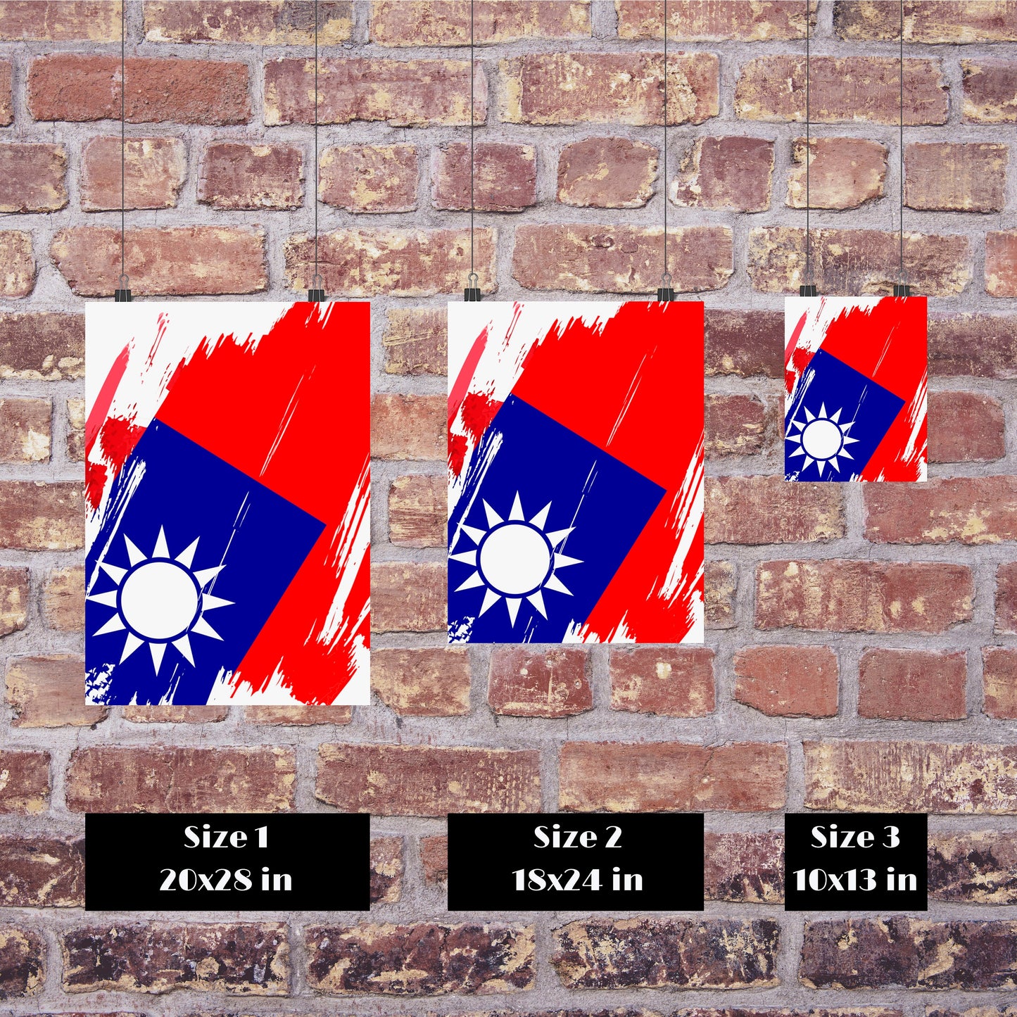 Taiwan Flag Print | Taiwan Poster | Taiwan Wall art print | Taiwan Home Decoration | Unframed