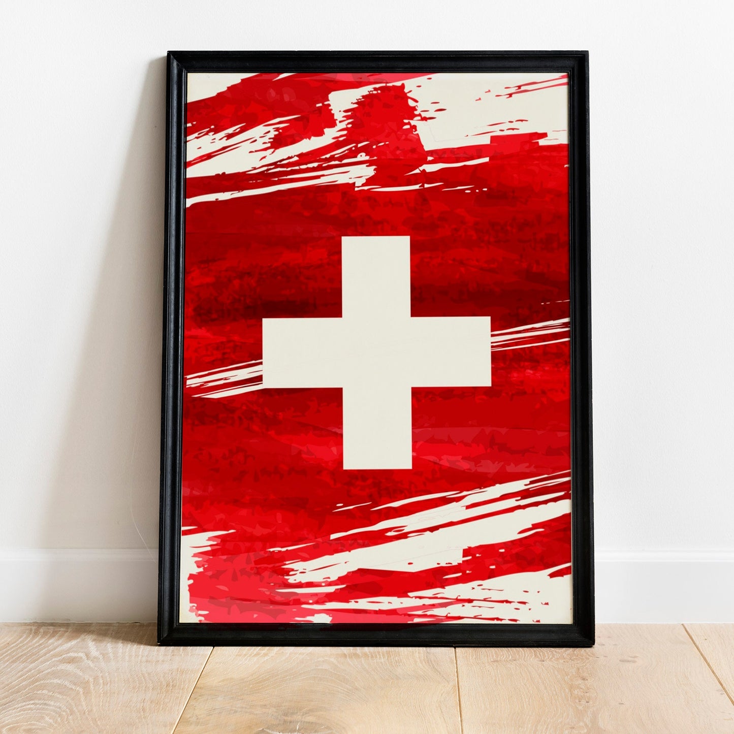 Switzerland Flag Print | Switzerland Poster | Switzerland Wall art print | Switzerland Home Decoration | Unframed