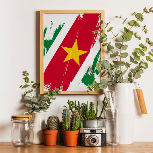 Suriname Flag Print | Suriname Poster | Suriname Wall art print | Suriname Home Decoration | Unframed