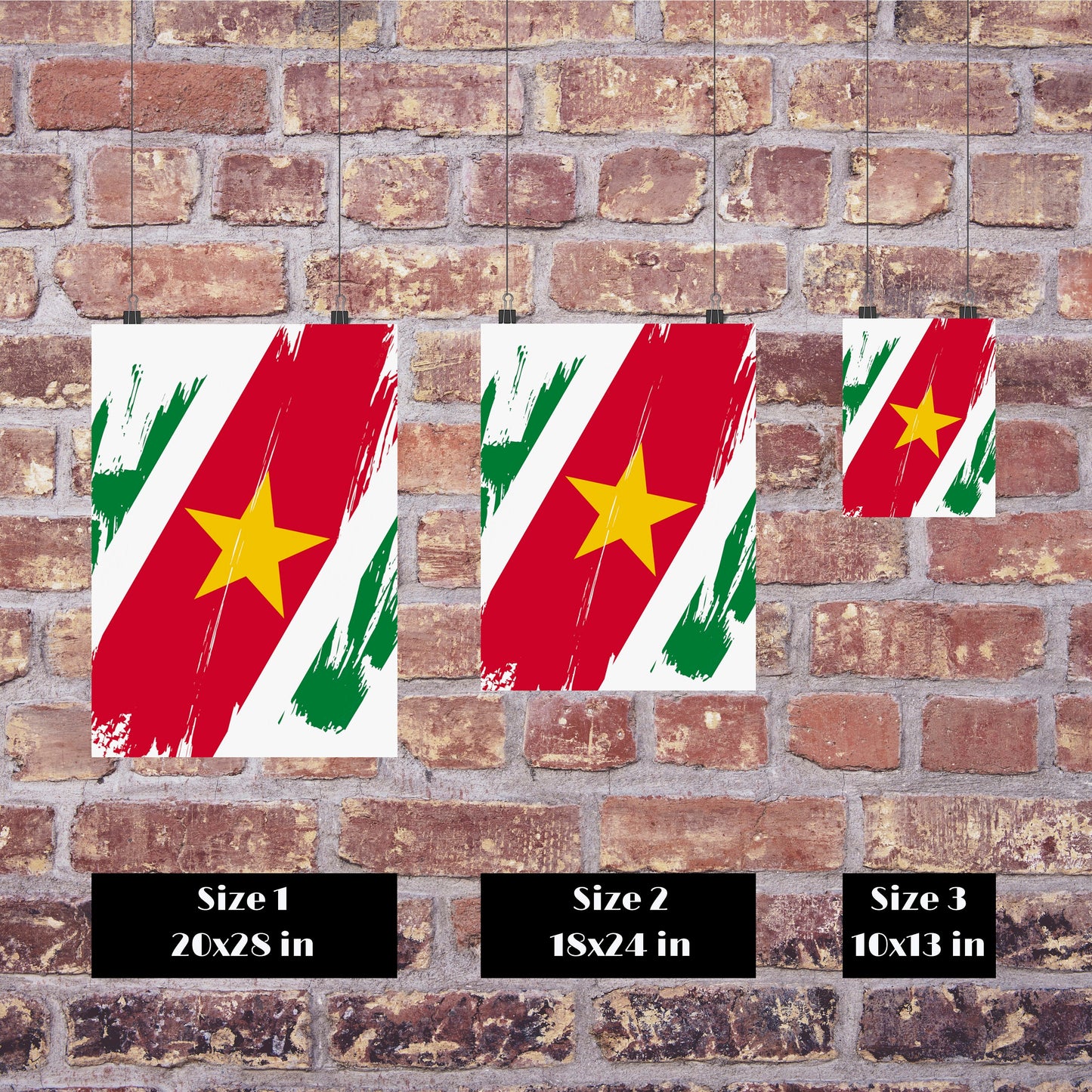 Suriname Flag Print | Suriname Poster | Suriname Wall art print | Suriname Home Decoration | Unframed