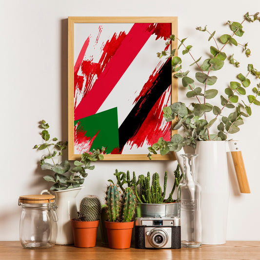 Sudan Flag Print | Sudan Poster | Sudan Wall art print | Sudan Home Decoration | Unframed